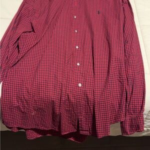 Polo by Ralph Lauren Red and Black Casual Button Down Shirt